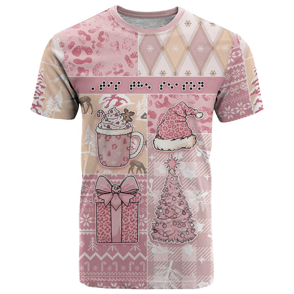 Braille Christmas T-Shirt Tis The Season Patchwork Style Graphic Tee