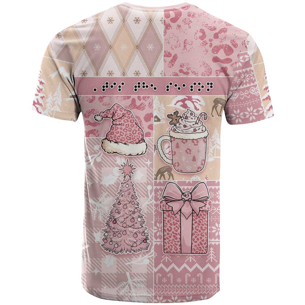 Braille Christmas T-Shirt Tis The Season Patchwork Style Graphic Tee