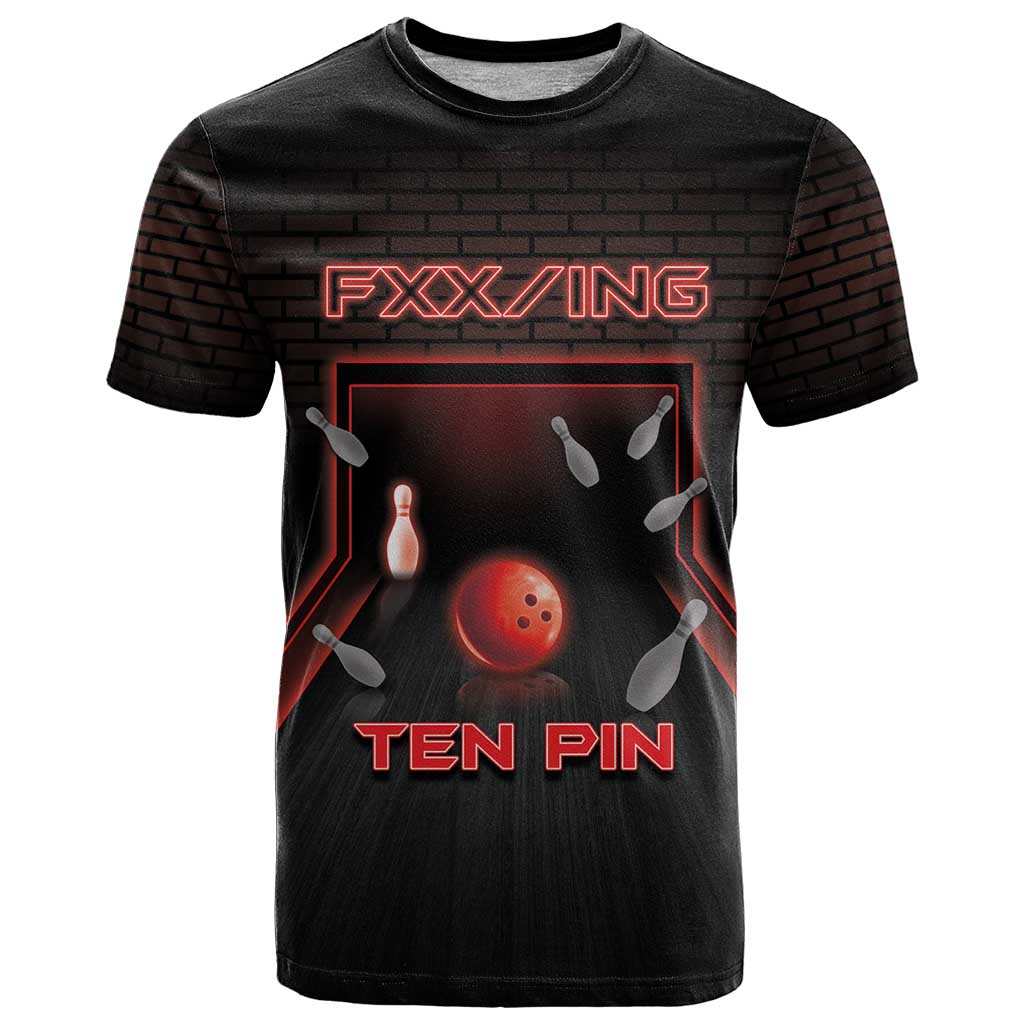 Personalized Bowling T-Shirt Ten Pin Neon Style Graphic Tee
