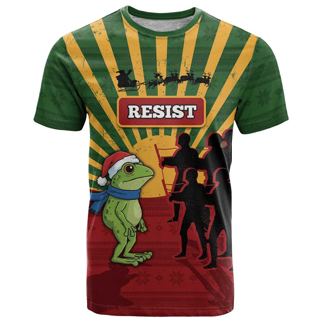 Merry Resistmas T-Shirt Resist Portland Frog Graphic Tee