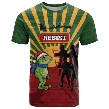Merry Resistmas T-Shirt Resist Portland Frog Graphic Tee