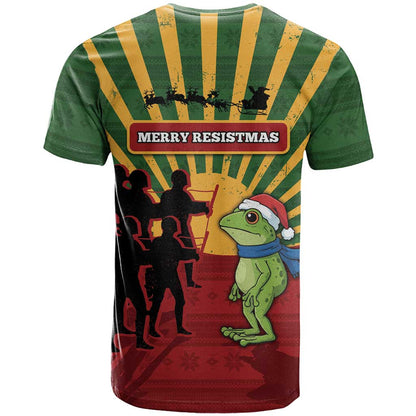 Merry Resistmas T-Shirt Resist Portland Frog Graphic Tee