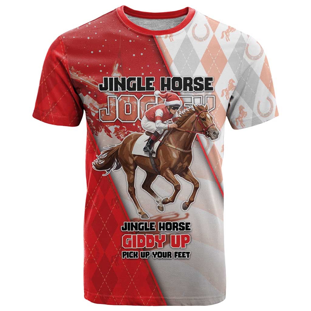 Horse Racing Christmas T-Shirt Giddy Up Pick Up Your Feet Graphic Tee