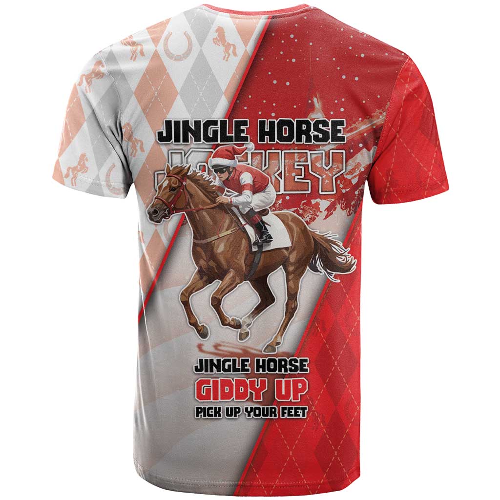Horse Racing Christmas T-Shirt Giddy Up Pick Up Your Feet Graphic Tee