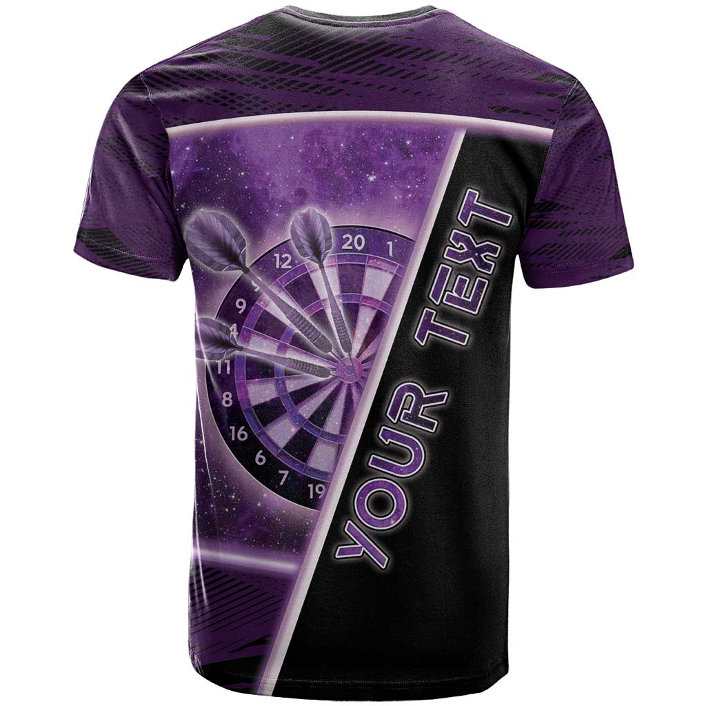 Personalized Darts T-Shirt Galaxy Style Purple Graphic Tee