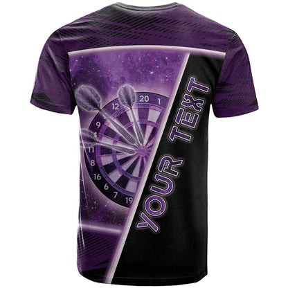 Personalized Darts T-Shirt Galaxy Style Purple Graphic Tee