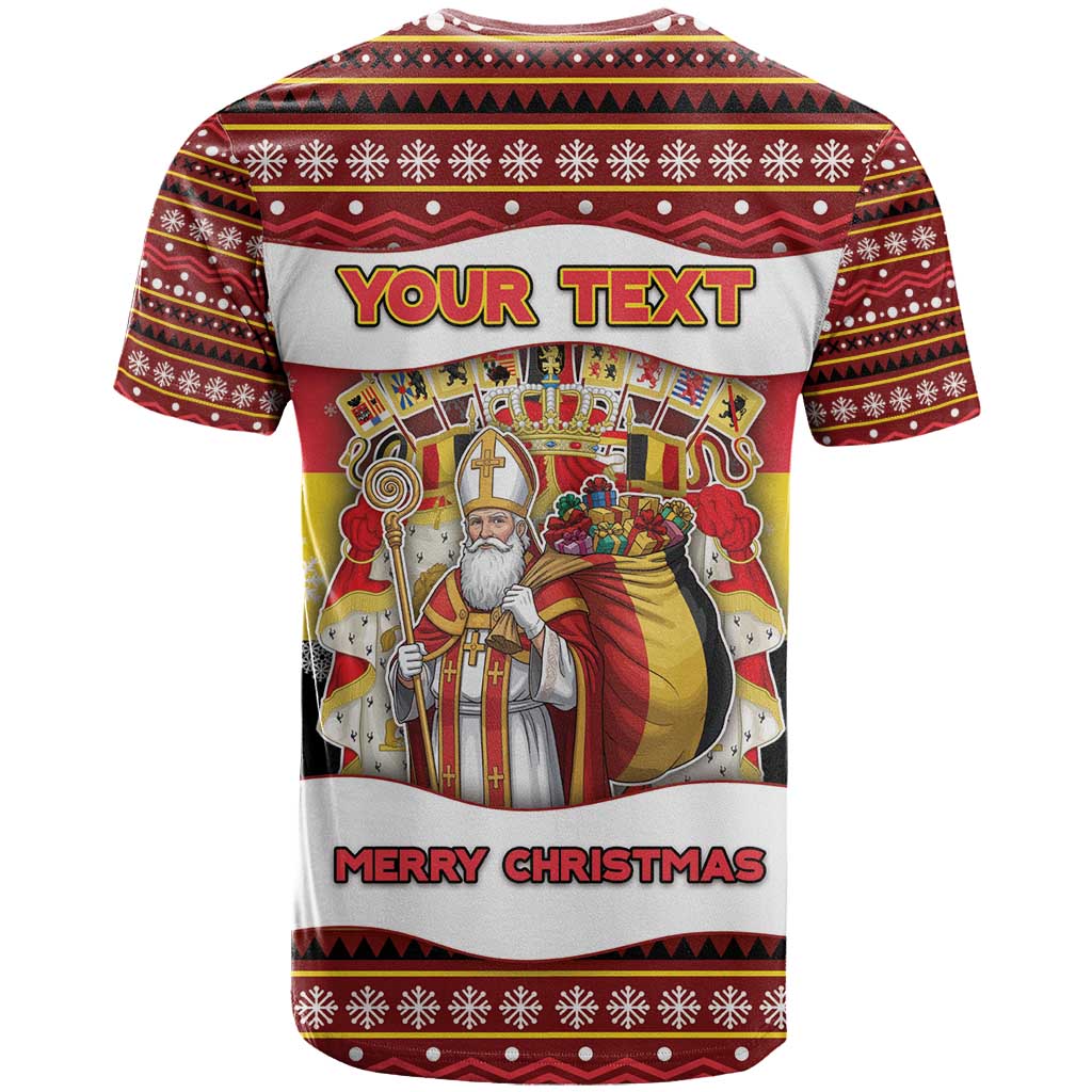 Personalized Belgium T-Shirt Saint Nicholas With Patterns Xmas Graphic Tee