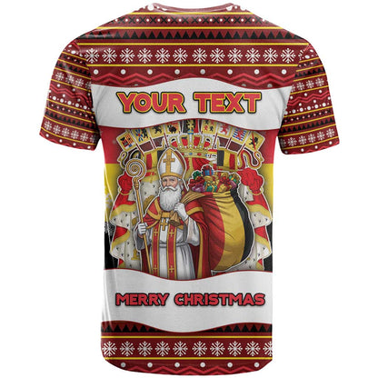 Personalized Belgium T-Shirt Saint Nicholas With Patterns Xmas Graphic Tee