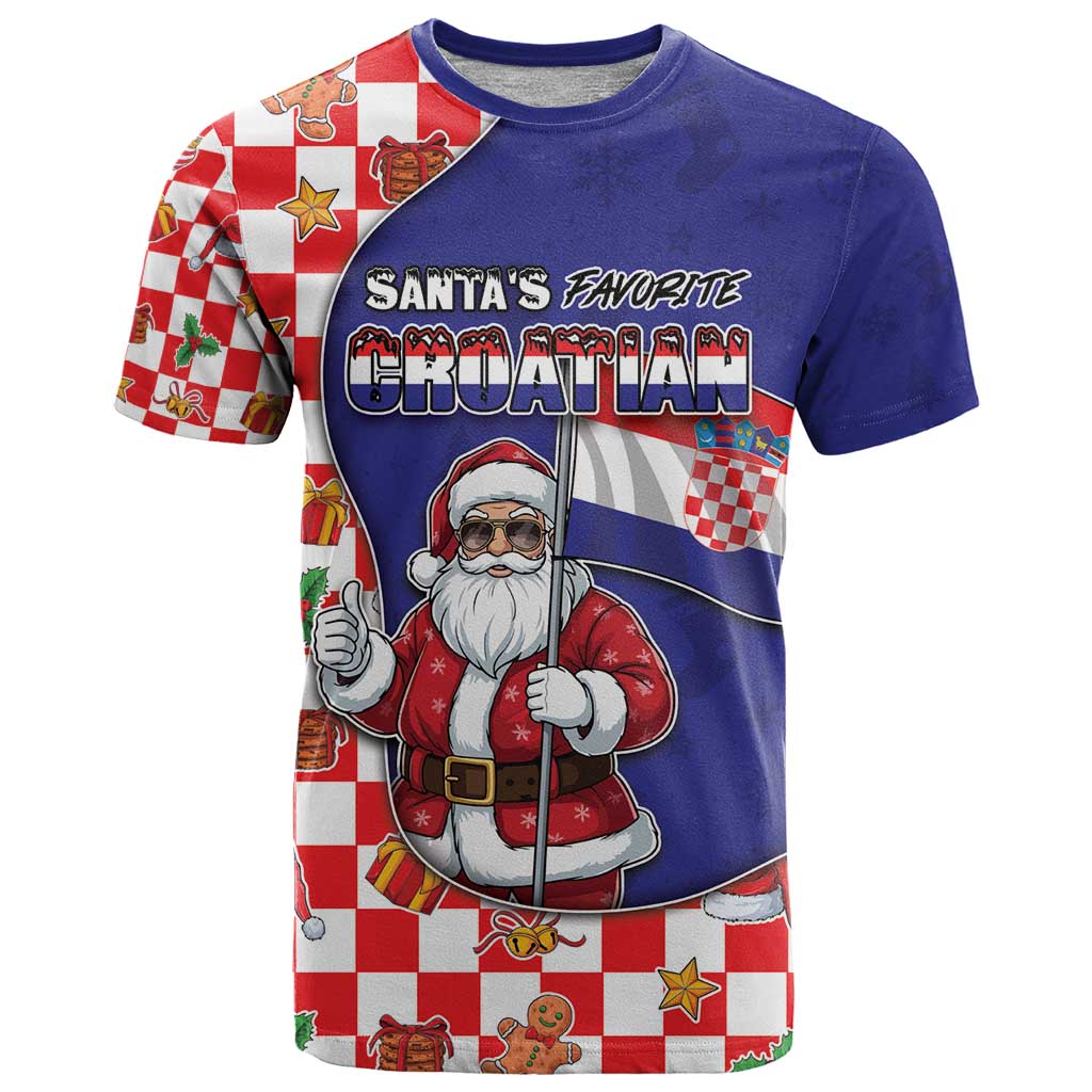 Croatia Christmas T-Shirt Santas Favorite Croatian Graphic Tee