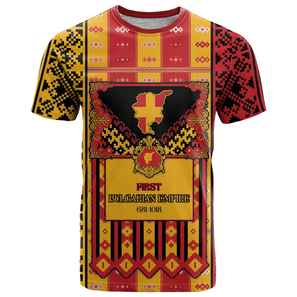 First Bulgarian Empire T-Shirt Slavic Patterns Graphic Tee