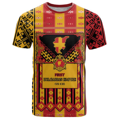 First Bulgarian Empire T-Shirt Slavic Patterns Graphic Tee