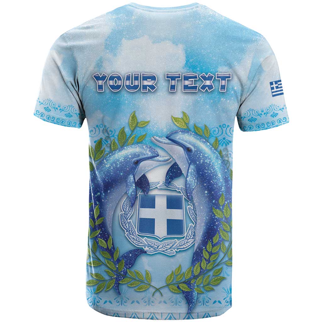Personalized Greece T-Shirt Dolphins And Symbol Graphic Tee