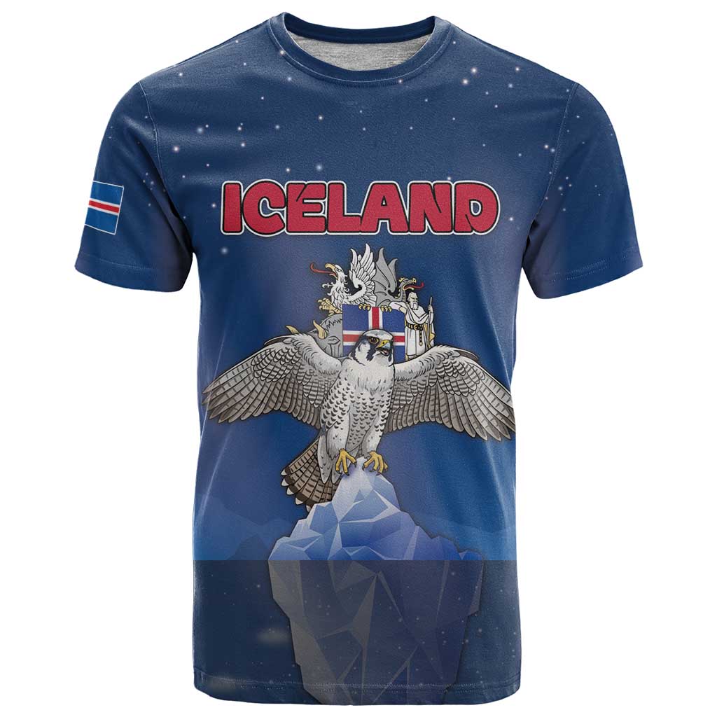 Personalized Iceland T-Shirt The Gyrfalcon With Symbol Graphic Tee