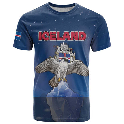 Personalized Iceland T-Shirt The Gyrfalcon With Symbol Graphic Tee