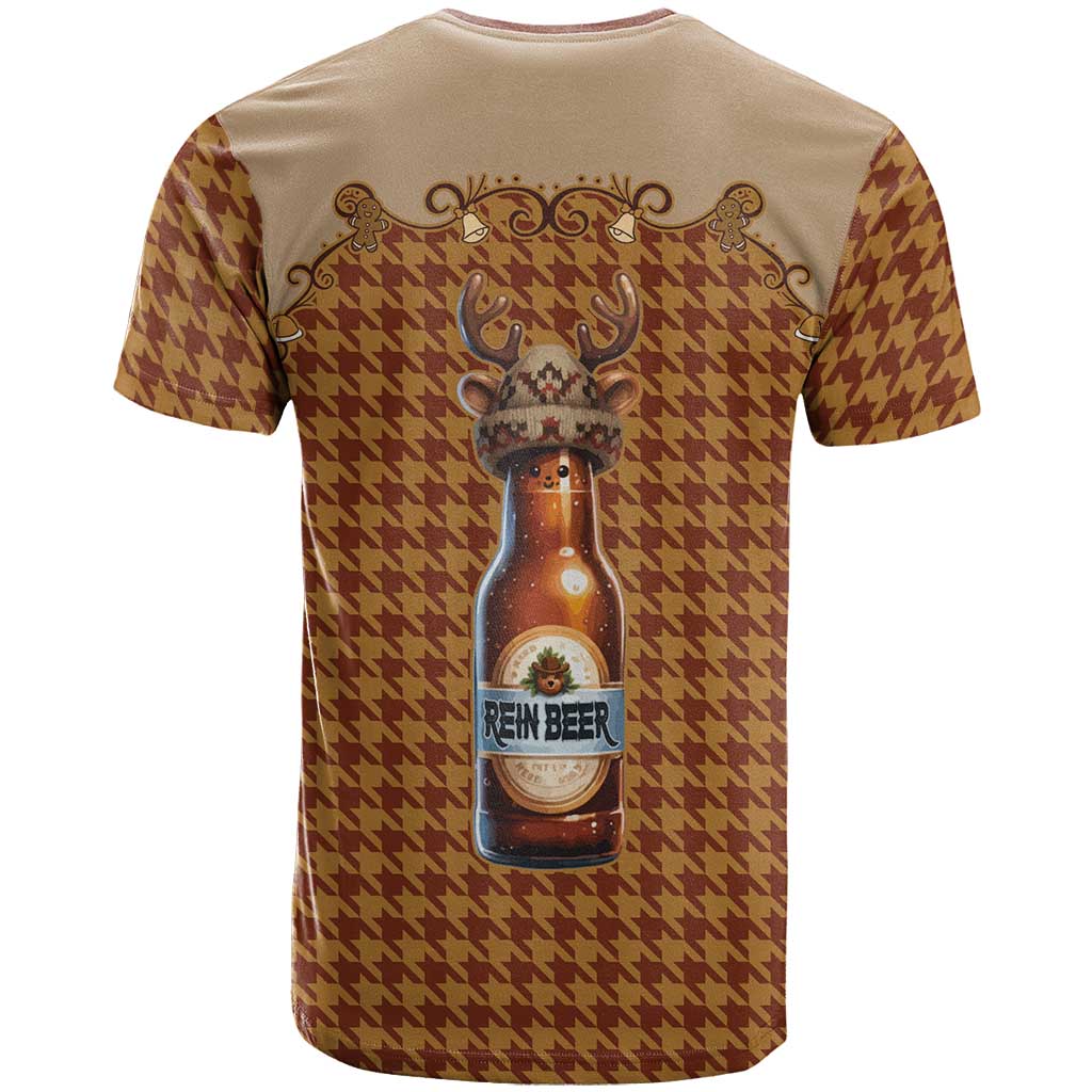 Western Yoke T-Shirt Rein Beer Christmas Houndstooth Patterns Graphic Tee
