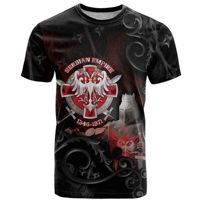 Serbian Empire T-Shirt Knight With Emblem Double Eagle Graphic Tee