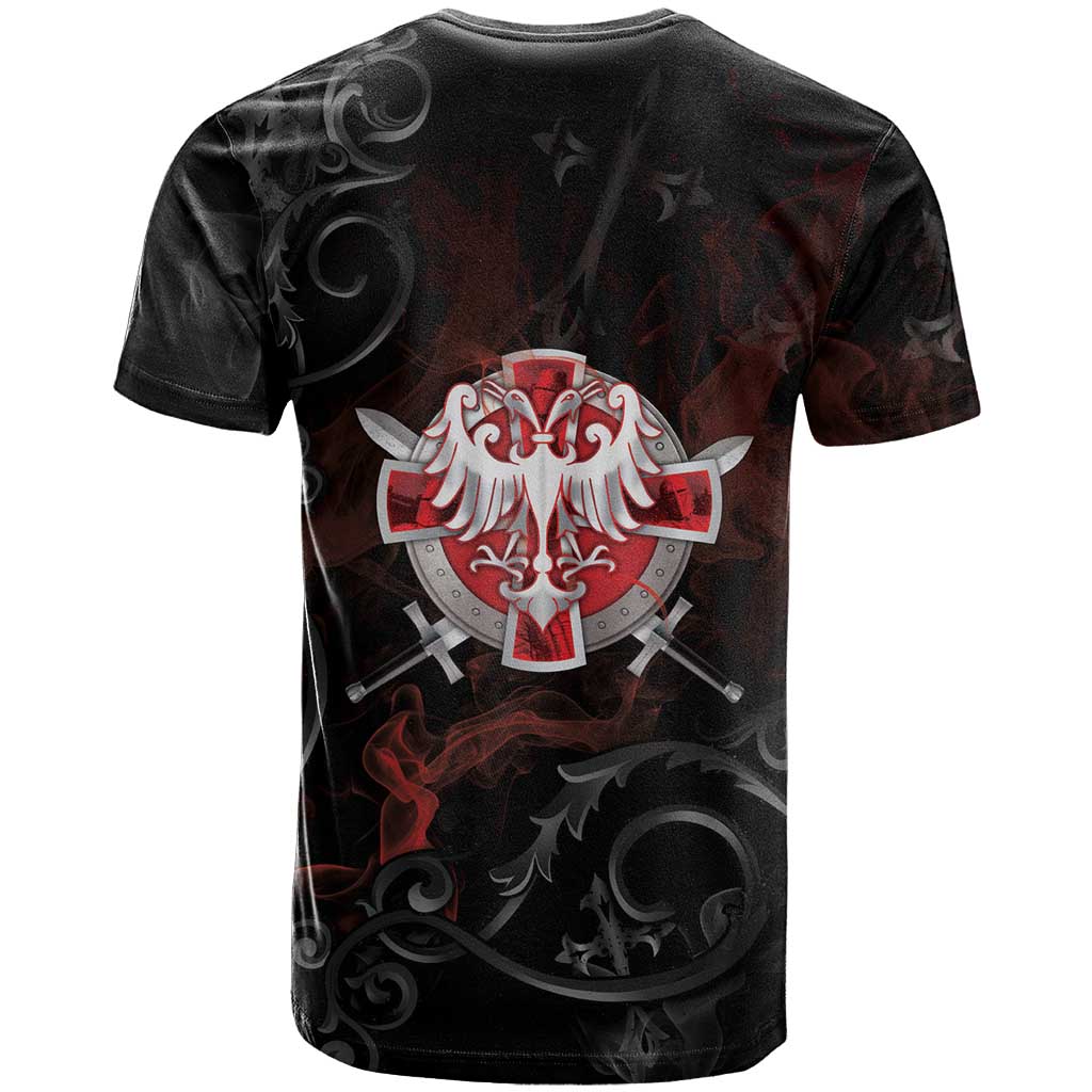Serbian Empire T-Shirt Knight With Emblem Double Eagle Graphic Tee