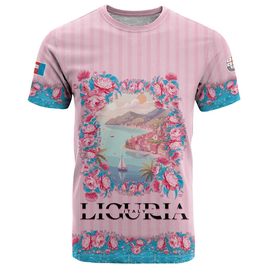 Personalized Italy Liguria T-Shirt Carnation Flowers Of The Riviera Graphic Tee