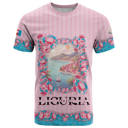 Personalized Italy Liguria T-Shirt Carnation Flowers Of The Riviera Graphic Tee