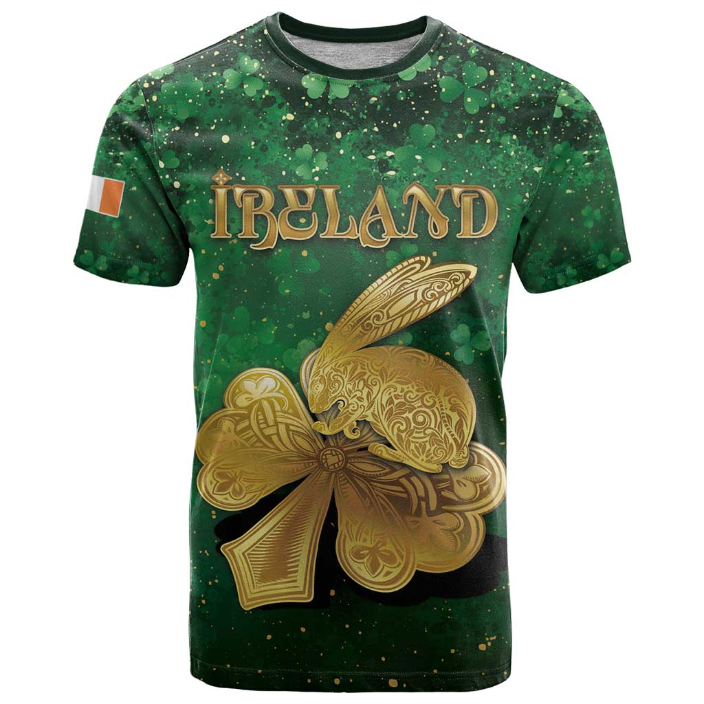 Personalized Ireland T-Shirt The Shamrock With The Irish Hare Patterns Graphic Tee