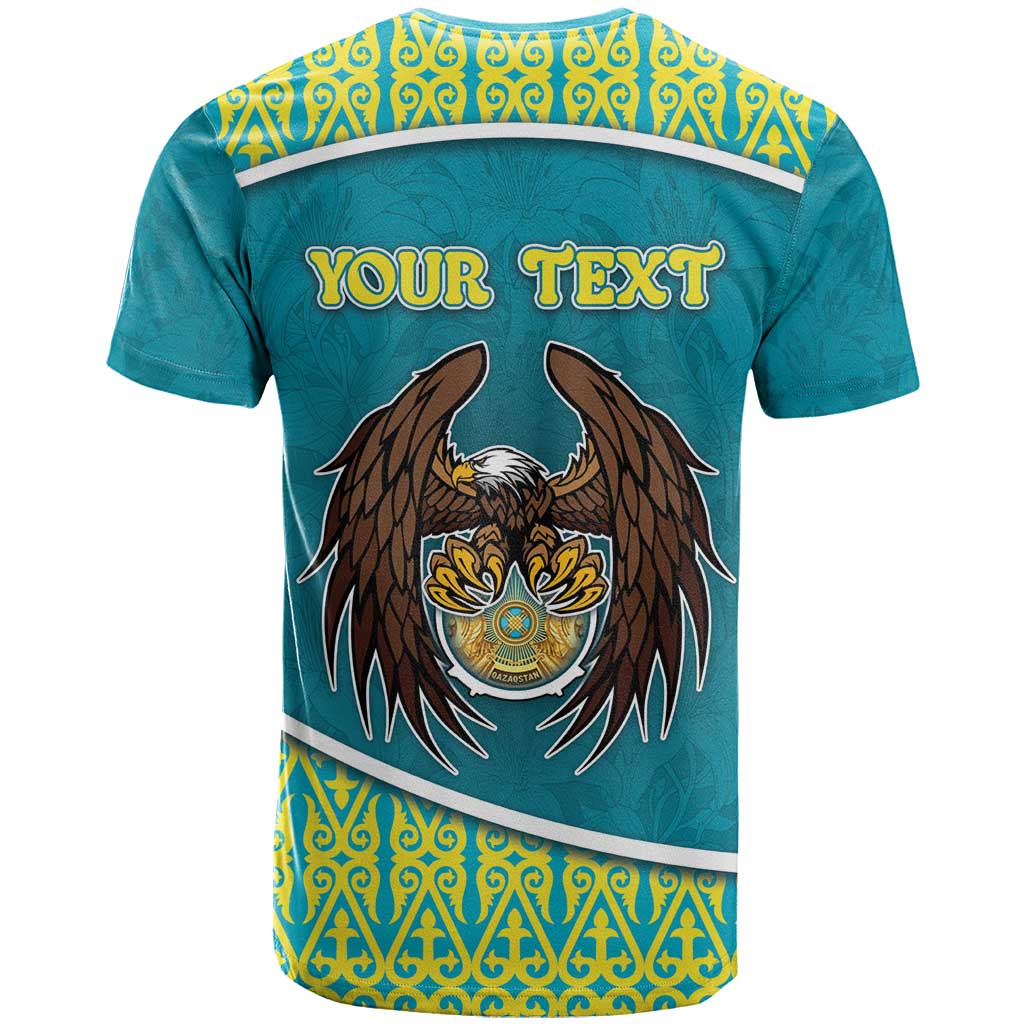 Personalized Kazakhstan T-Shirt The Eagle With Kazakh Patterns Graphic Tee