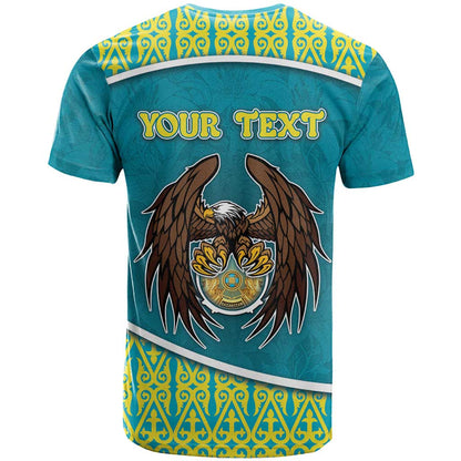 Personalized Kazakhstan T-Shirt The Eagle With Kazakh Patterns Graphic Tee