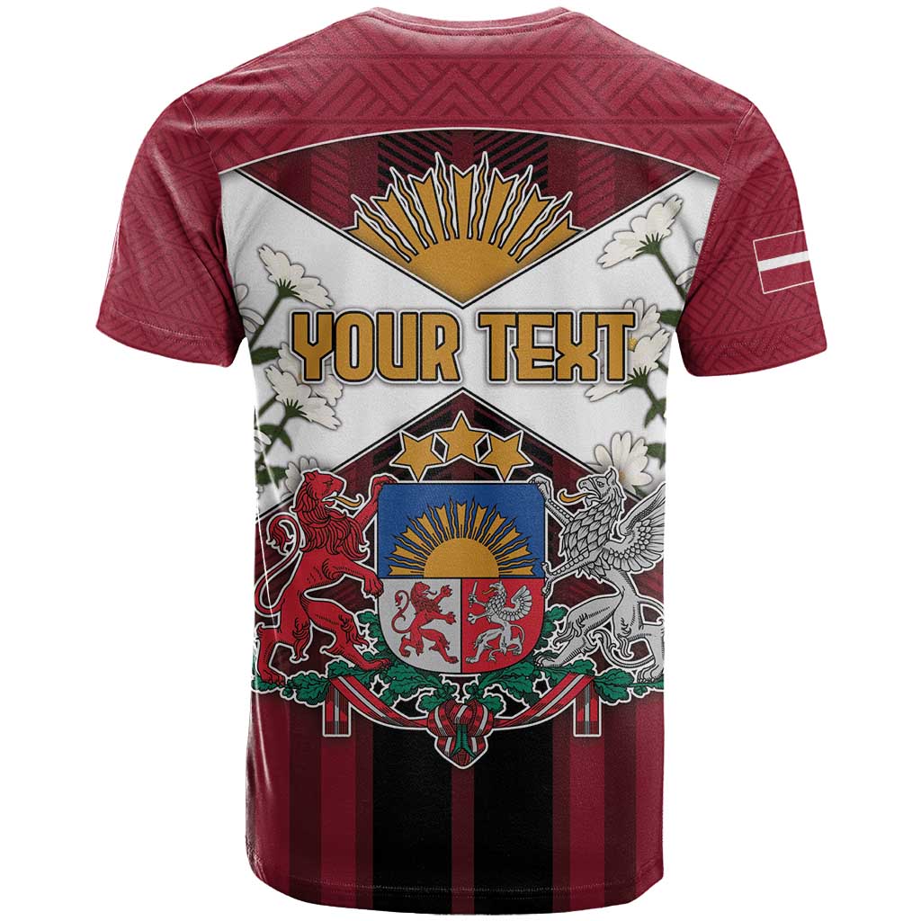 Personalized Latvia T-Shirt Symbol With Latvians Patterns Graphic Tee