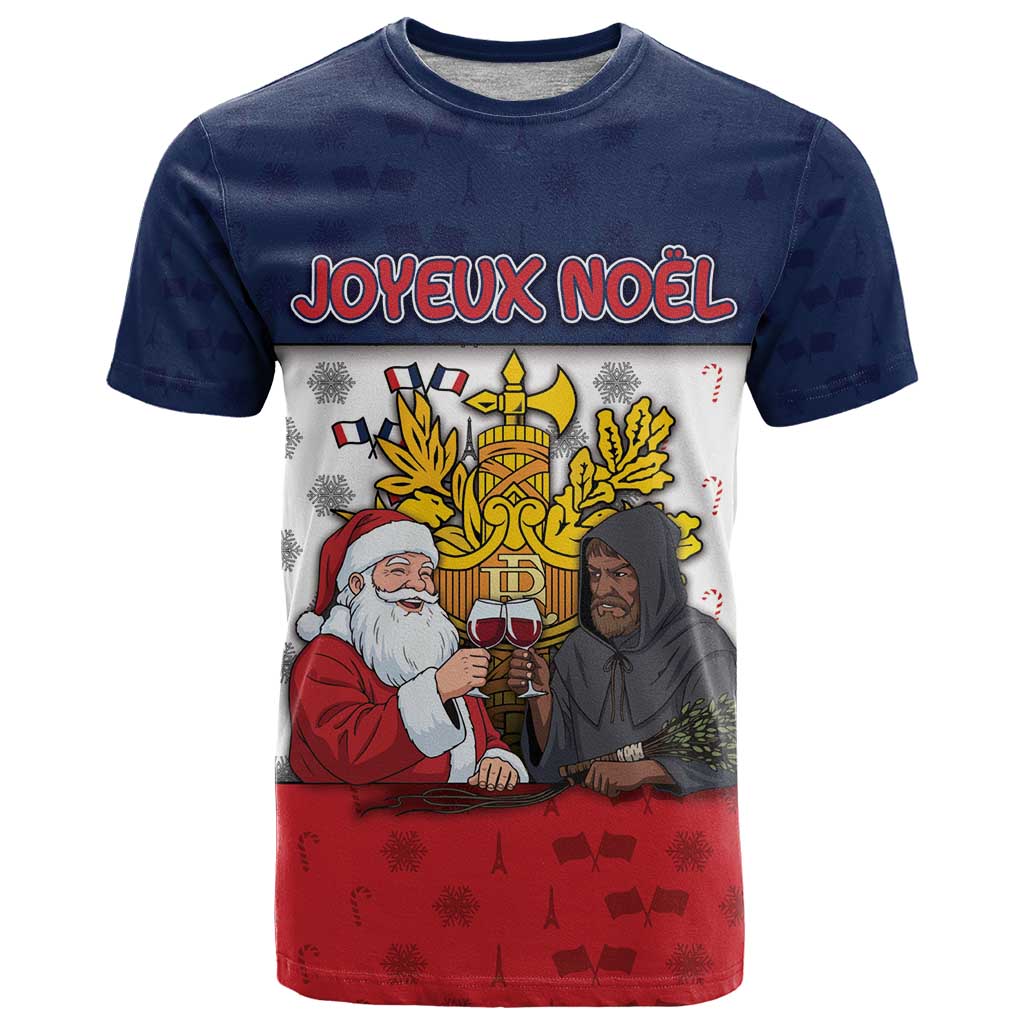 France Christmas T-Shirt Pere Noel And Pere Fouettard Graphic Tee