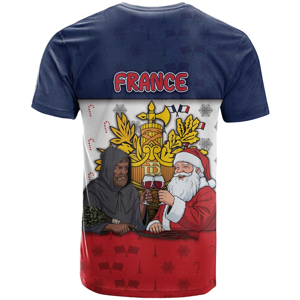 France Christmas T-Shirt Pere Noel And Pere Fouettard Graphic Tee