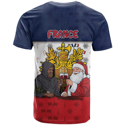 France Christmas T-Shirt Pere Noel And Pere Fouettard Graphic Tee