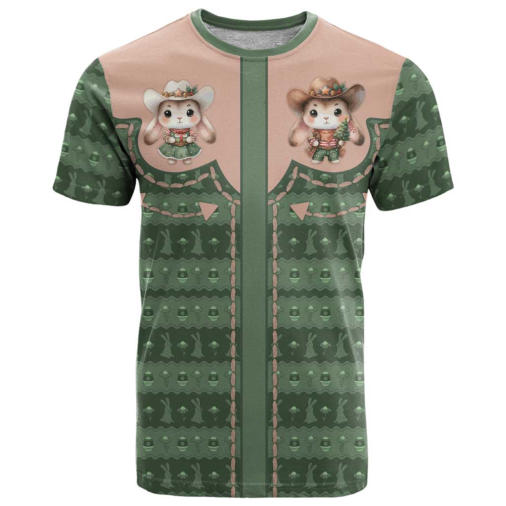 Western Yoke T-Shirt Rabbit Howdy Christmas Graphic Tee