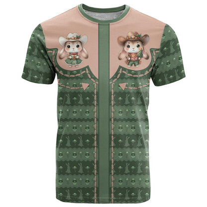 Western Yoke T-Shirt Rabbit Howdy Christmas Graphic Tee