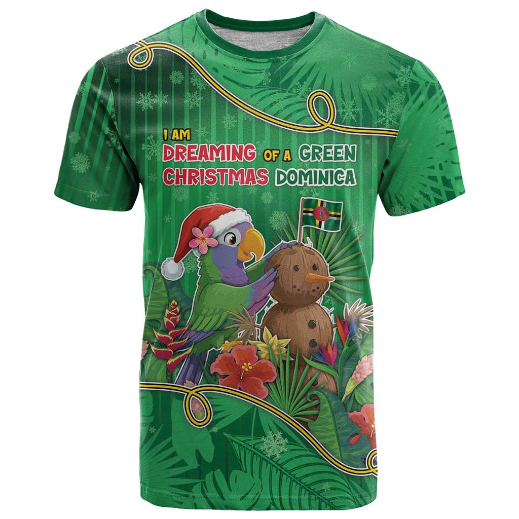 Dominica Christmas T-Shirt I Am Dreaming Of A Green Christmas Graphic Tee
