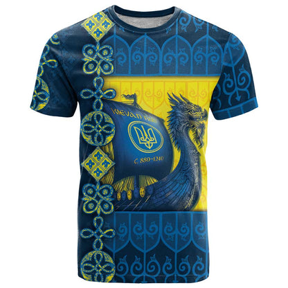 Kievan Rus T-Shirt Slavic Dragon Ship Graphic Tee
