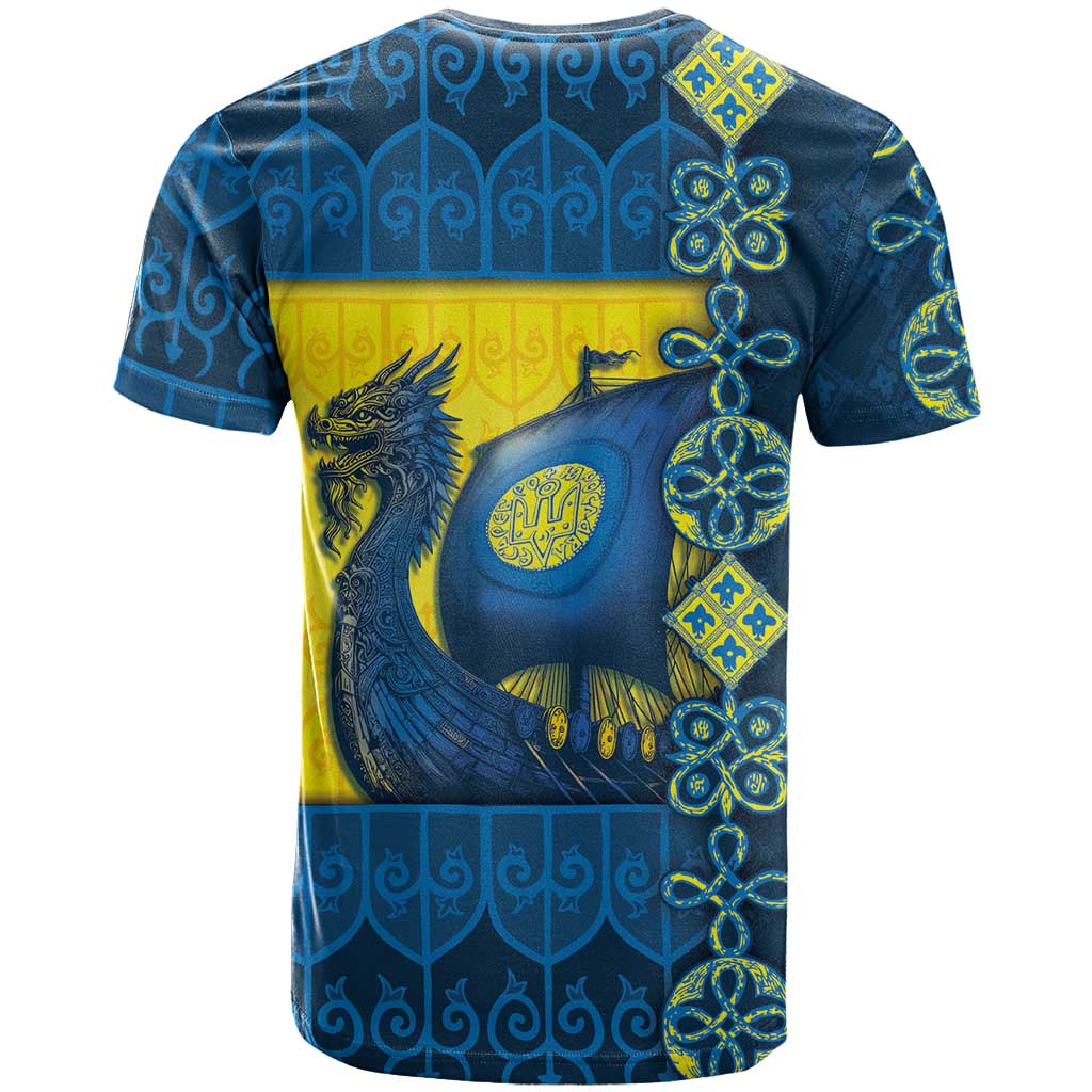 Kievan Rus T-Shirt Slavic Dragon Ship Graphic Tee