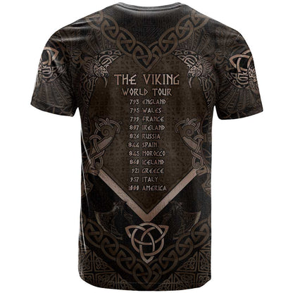 The Viking World Tour T-Shirt Ancient Celtic Knot Patterns Graphic Tee