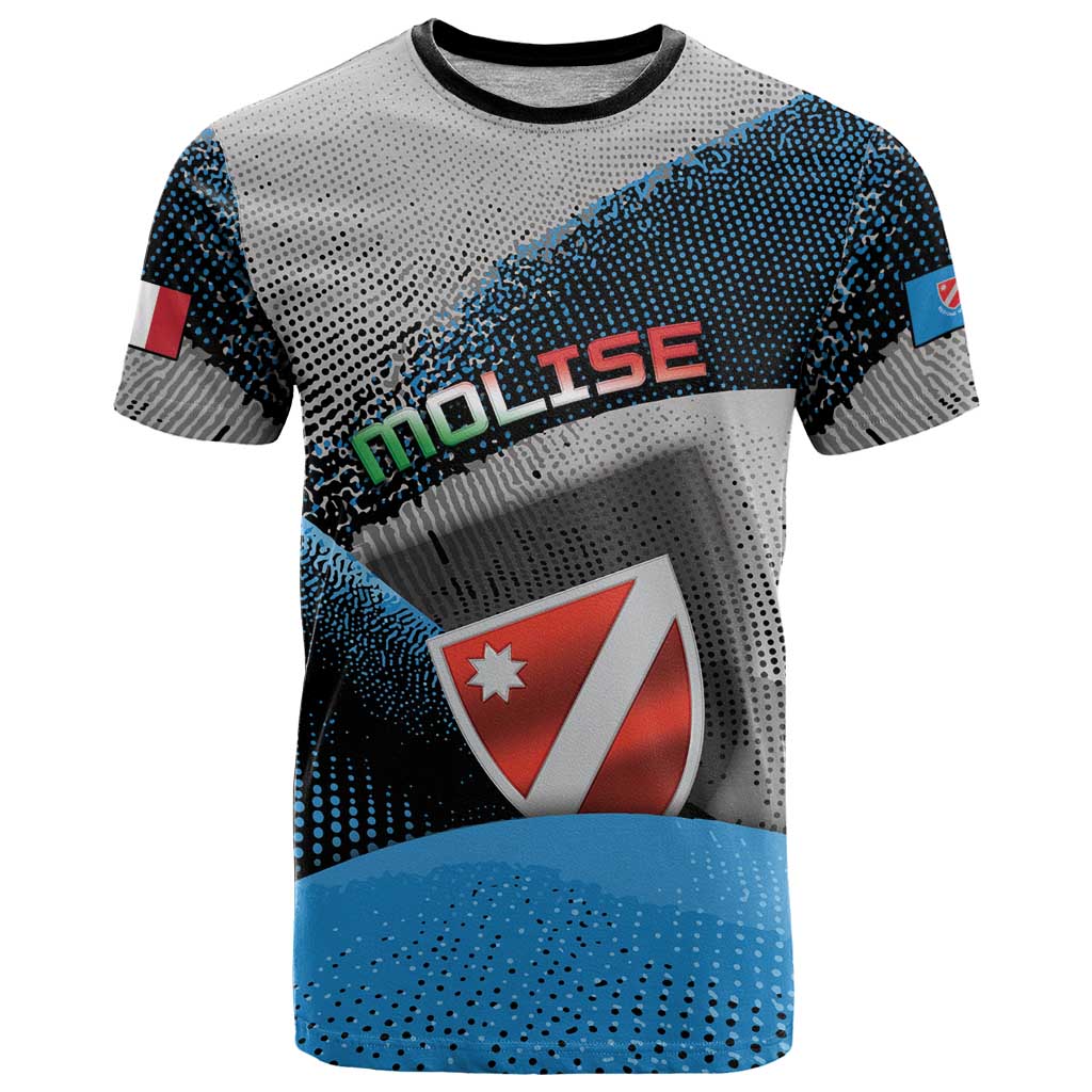 Personalized Italy Molise T-Shirt Coat Of Arms With Dynamic Dot Patterns Graphic Tee