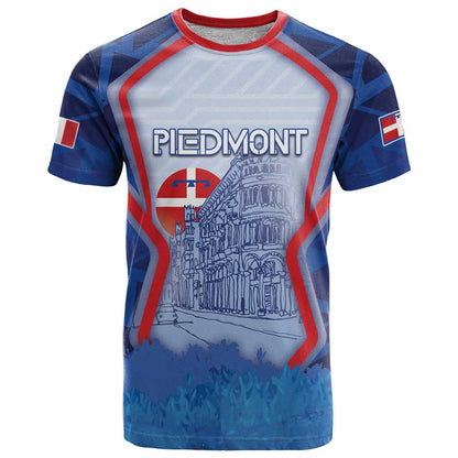 Custom Italy Piedmont T-Shirt Capital Turin Urban Sketch Graphic Tee