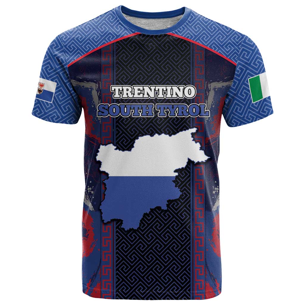 Personalized Italy Trentino-South Tyrol T-Shirt Coat Of Arms Eagle And Roman Patterns Graphic Tee