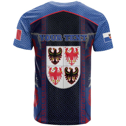 Personalized Italy Trentino-South Tyrol T-Shirt Coat Of Arms Eagle And Roman Patterns Graphic Tee