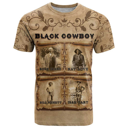 Black Cowboy T-Shirt Melanin Black History Western Grunge Graphic Tee
