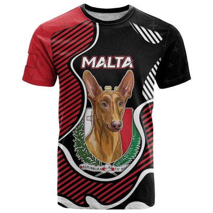 Personalized Malta T-Shirt Pharaoh Hound In Coat Of Arms Graphic Tee