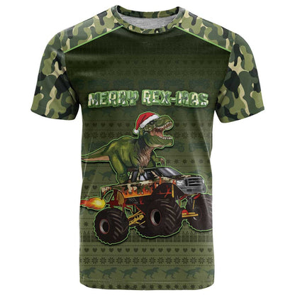 Dinosaur Christmas T-Shirt Merry Rexmas Graphic Tee