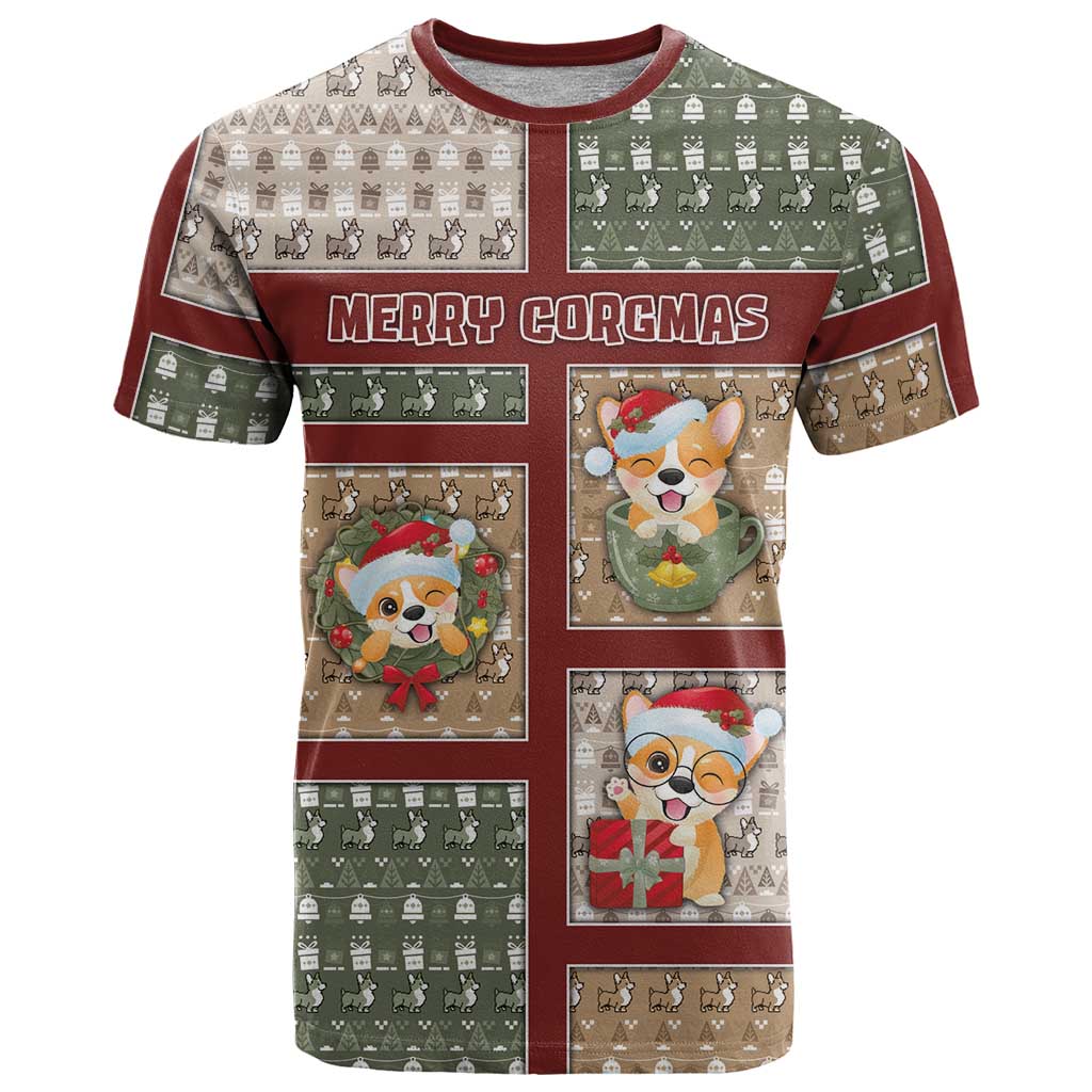 Personalized Corgi Christmas T-Shirt Merry Corgmas Graphic Tee