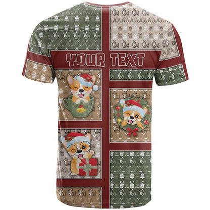 Personalized Corgi Christmas T-Shirt Merry Corgmas Graphic Tee