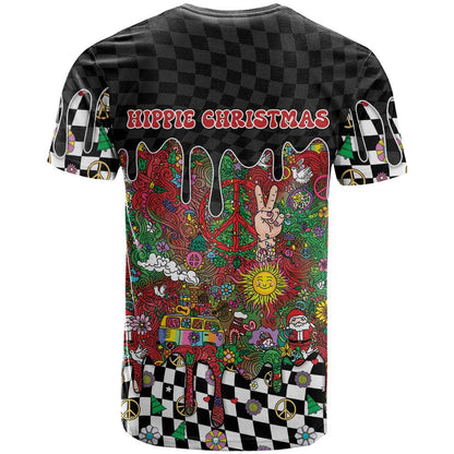 Hippie Christmas T-Shirt Doodle Style Graphic Tee