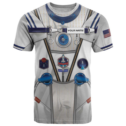 Personalized Astronaut T-Shirt Space Diving Suit Graphic Tee