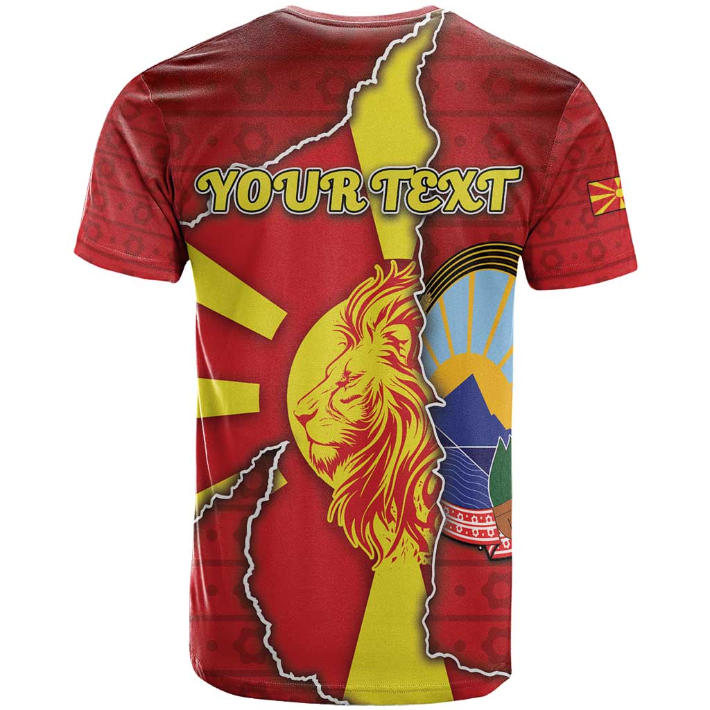 Personalized North Macedonia T-Shirt National Emblem With Lion Graphic Tee
