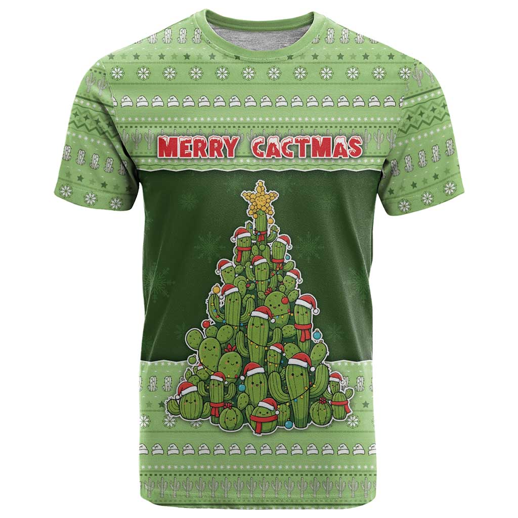 Cactus Christmas T-Shirt Merry Cactmas Graphic Tee