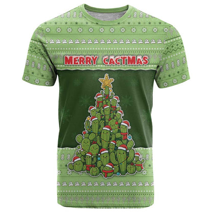 Cactus Christmas T-Shirt Merry Cactmas Graphic Tee